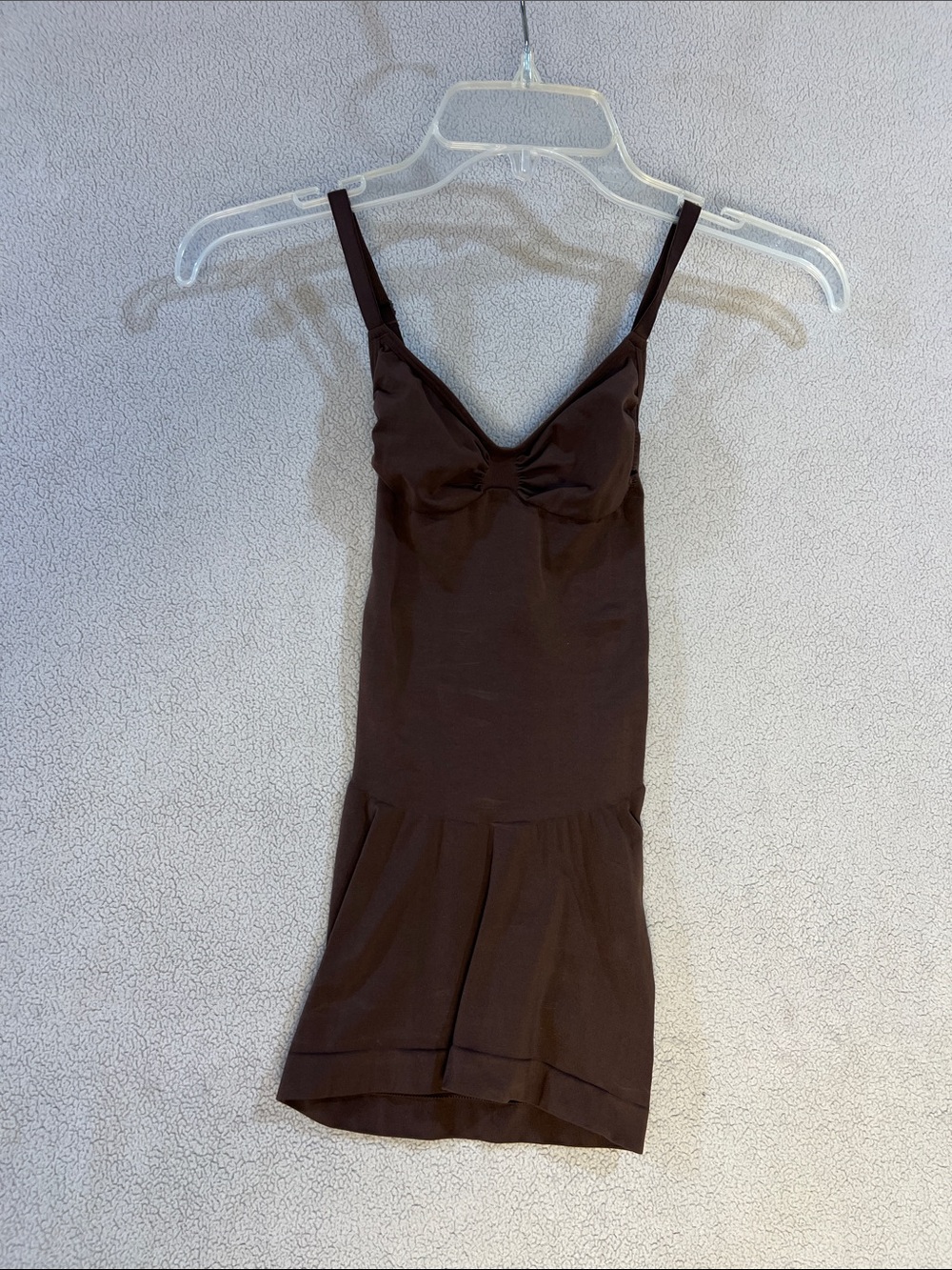 SKIMS Chocolate Brown Satin-Effect Slip Dress